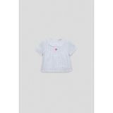 GB Baby Bg Store Kız Bebek Beyaz Bluz Kısa Kol Günlük Stil %55 Pamuk %45 Viskoz - 18 Ay