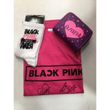 GC GÖKHAN CLUB Blackpink T-Shirt Çorap Cüzdan Kombin - Pembe - Turkuaz - Mor - 9 - 10 Yaş