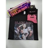 GC GÖKHAN CLUB Blackpink T-Shirt Çorap Kalemlik Kombin - Siyah - Bej - Kahverengi - 11 - 12 Yaş