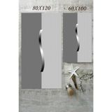 G&C HOME BÜYÜK BOY XL Dijital Baskılı Su Emici Gri Tonlu Eskitme Desenli İkili Banyo Paspası 80X120+60X100