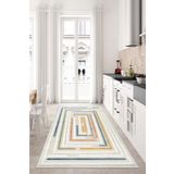 G&C HOME Dijital Kaymaz Yıkanabilir Modern Renkli Hasır Desenli Mutfak Halısı Salon Halısı Yolluk
