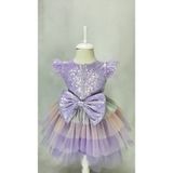 GÇ Kids Kız Çocuk Lila Pul Hayal Tül Unicorn Elbise - 1 Yaş