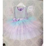 GÇ Kids Kız Çocuk Unicorn Renklerindetütü Elbise - 5 Yaş - Açık Lila