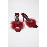 G&C Şık Gelin Topuklu Bohça Terliği Çeyizlik Ev Terliği - Bordo
