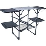 Gci Outdoor Slim-Fold Katlanır Pişirme Kamp Masası - 132 x 88.4 x 53 cm - Siyah