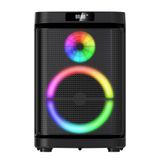 GD-1019 Dijital LED Göstergeli Çift Mikrofonlu RGB TWS 10 inç Stereo Bass Kablosuz Karaoke Hoparlör Siyah
