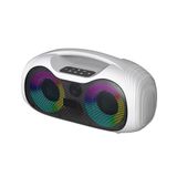 GD-2403 Mikrofonlu RGB TWS Çift 4 inç Stereo Bass Kablosuz Karaoke Hoparlör Beyaz