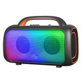 GD-2609 Dijital LED Göstergeli Mikrofonlu RGB TWS Çift 5 inç Stereo Bass Kablosuz Karaoke Hoparlör Siyah
