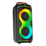 GD-2823 Dijital LED Göstergeli FM Radyolu Mikrofonlu RGB TWS Çift 8 inç Stereo Bass Kablosuz Karaoke Hoparlör Siyah