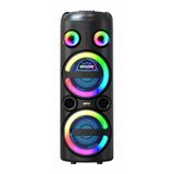 GD-2851 Dijital LED Göstergeli FM Radyolu Mikrofonlu RGB TWS Çift 8 inç Stereo Bass Kablosuz Karaoke Hoparlör Siyah