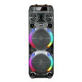 GD-2897 Dijital LED Göstergeli Mikrofonlu RGB TWS Çift 8 inç Stereo Bass Kablosuz Karaoke Hoparlör Siyah