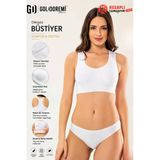Gd Goldoremi 1213 Premium Seri Kadın Dikişsiz Arkası Çapraz Sporcu/Günlük Pedli Büstiyer Yarım Atlet