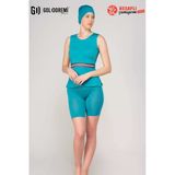 Gd Goldoremi 273 Premium Kadın Sıfır Kol Esnek Tankini Yarı Kapalı Tesettür Mayo
