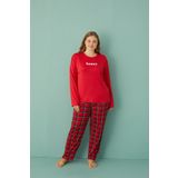 Gd Goldoremi 50802-2 Büyük Beden Kadın Honey Milan Kumaş Pijama Takım