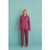 Gd Goldoremi 50902-40 Kadın Winter Vibes Milan Kumaş Uzun Kol Pijama Takımı