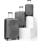 G&d Polo Suitcase Abs 3'lü Koyu Gri Lüx Valiz Seyahat Seti 600.02-SET - 3'lü set