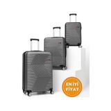 G&d Polo Suitcase Abs 3'lü Koyu Gri Lüx Valiz Seyahat Seti 600.02-set Koyu Gri