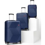 G&d Polo Suitcase Abs 3'lü Lacivert Lüx Valiz Seyahat Seti 600.04-set