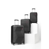 G&d Polo Suitcase Abs 3'lü Siyah Lüx Valiz Seyahat Seti 600.01-set