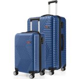 G&D Polo Suitcase Abs Kabin Ve Büyük Boy Çivit Mavi 2'li Valiz Seti 600.05-Set-BK