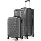 G&d Polo Suitcase Abs Kabin ve Büyük Boy Koyu Gri 2'li Valiz Eti 600.02-SET-BK