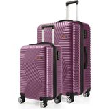 G&d Polo Suitcase Abs Kabin ve Büyük Boy Mürdüm 2'li Valiz Seti 600.09-SET-BK