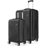 G&d Polo Suitcase Abs Kabin ve Büyük Boy Siyah 2'li Valiz Seti 600.01-SET-BK