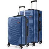 G&D Polo Suitcase Abs Orta Ve Büyük Boy Çivit Mavi 2'li Valiz Seti 600.05-B