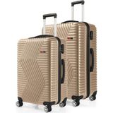 G&d Polo Suitcase Abs Orta ve Büyük Boy Gold 2'li Valiz Seti 600.06-B - 2'li Set