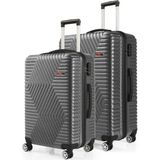 G&d Polo Suitcase Abs Orta ve Büyük Boy Koyu Gri 2'li Valiz Seti 600.02-B - 2'li Set