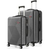G&D Polo Suitcase Abs Orta Ve Büyük Boy Koyu Gri 2'li Valiz Seti 600.02-B