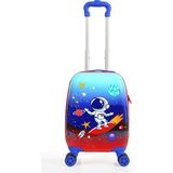 G&D Polo Suitcase Gedox Kids Mavi Kırmızı Astronot Desenli Erkek Çocuk Valizi 151
