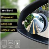 GD24 Kör Nokta Aynası 5cm Yuvarlak Çerçevesiz Gerçek Cam 360 Derece Oynar