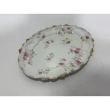 Gda Çiçek Desenli Porselen Sunum Tabağı 30X23,5Cm