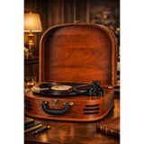 GDL Retro Plak Çalar Bluetooth Dahili Hoparlörlü Metal İğneli Şarjlı TT44B VIP