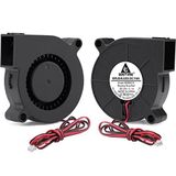 GDSTIME 2 Adet 50 mm 5015 Üfleyici Fan 24 V Fırçasız Çift Bilyalı Rulman Turbo Soğutma 50 x 15 mm 2 Pin 39 inç 3D Yazıcı Hotend Ekstrüder için Kablo