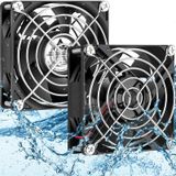 GDSTIME 80 mm x 25 mm 12 V IP68 Su Geçirmez Egzoz Fanı Küçük Fırçasız DC Soğutma Bilgisayar Kasası Fan 2 Pin Çift Bilyalı Rulmanlar, RV Buzdolabı Havalandırması için, 2'li Paket
