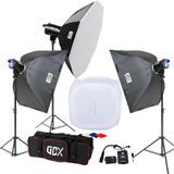 GDX BM400 3’lü Paraflaş Seti 1200Ws + 120x120cm Ürün Çekim Çadırlı Komple Stüdyo Seti
