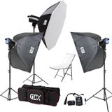 GDX BM400 3’lü Paraflaş Seti 1200Ws + 60x100cm Ürün Çekim Masalı Komple Stüdyo Seti