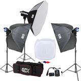 GDX BM400 3’lü Paraflaş Seti 1200Ws + 80x80cm Ürün Çekim Çadırlı Komple Stüdyo Seti