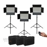 GDX Cf-led 1024 w 3'lü Sürekli Video Panel Led Işık Seti