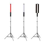 GDX ST-50 RGB 50 cm LED Çubuk Işık 3’lü Set 200 cm Işık Ayağı + BALL-03 Başlık Video Seti