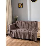 G&e 4 Kat Müslin Koltuk Örtüsü - 200 x 200 cm - Sütlü Kahve