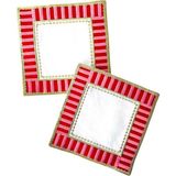 Ge Living 2'adet Candy Serisi %100 Keten Kokteyl Peçetesi - 15 x 15 cm - Pembe