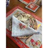 Ge Living Beyaz At Desenli Dekoratif Servis Peçetesi ( 1 Adet ) - 45 x 45 cm - Mavi