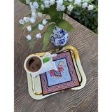 Ge Living Dekoratif Beyaz At Desenli Kokteyl Peçetesi (1 Adet) - Kiremit - 15 x 15 cm