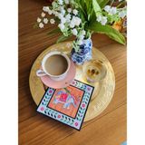 Ge Living Dekoratif Hint Fili Desenli Kokteyl Peçetesi (1 Adet) - Turuncu - 15 x 15 cm