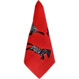 Ge Living Dekoratif Zebra Desenli Kırmızı Keten Servis Peçetesi - 2 Adet - 45 x 45 cm