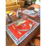Ge Living Fil Desenli Dekoratif Servis Peçetesi ( 1 Adet ) - 45 x 45 cm - Turuncu