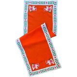 Ge Living Fil Desenli Keten Dekoratif Runner ( 1 Adet ) - 40 x 120 cm - Turuncu